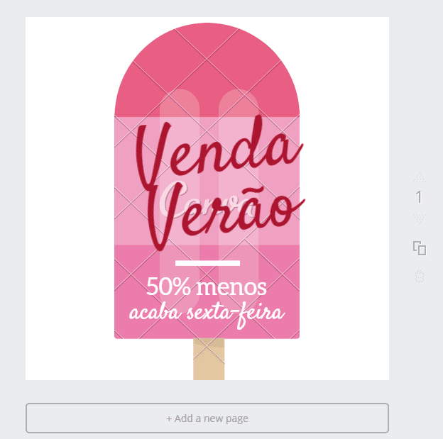 Imagem promocional de venda de verão para gelados