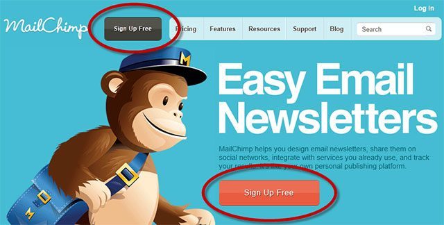Call to action Mailchimp